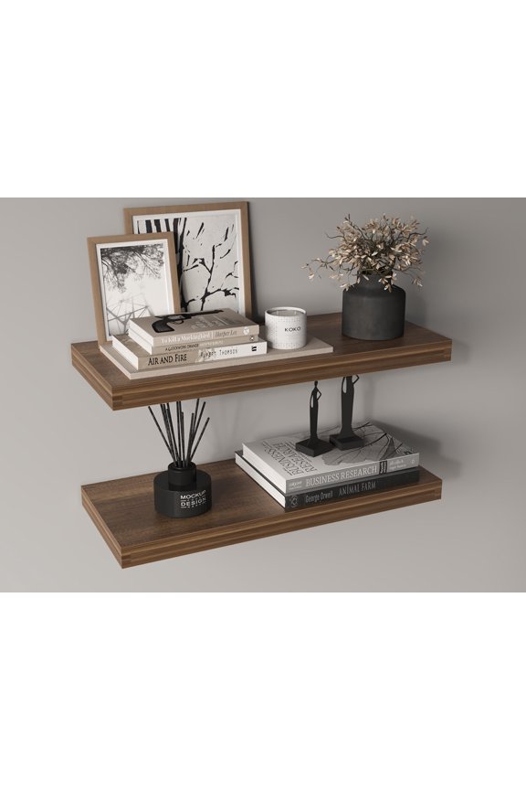 Ecco 31.5" Wide Floating Shelves Set Of 2, Shelves For Wall Decor For Bedroom, Bathroom Storage Shelves, Book Shelves For Living Room