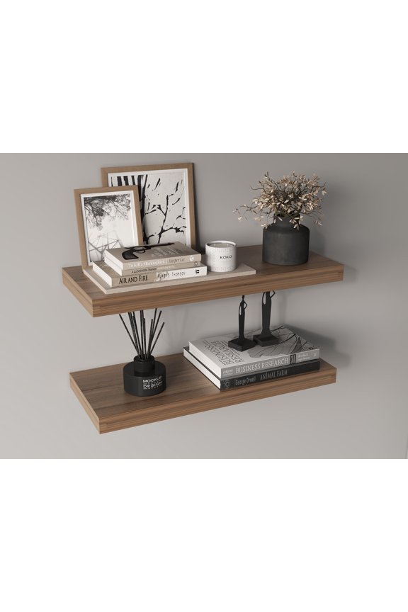 Ecco 31.5" Wide Floating Shelves Set Of 2, Shelves For Wall Decor For Bedroom, Bathroom Storage Shelves, Book Shelves For Living Room