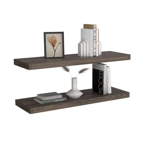 TUHOME Ecco 31.5-Inch Floating Shelves Set of Two with Hidden Brackets, Wall-Mounted Shelves