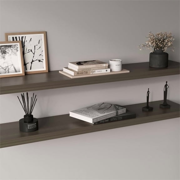 Ecco 47" Wide Floating Shelves Set of 2 Engineered Wood Olive