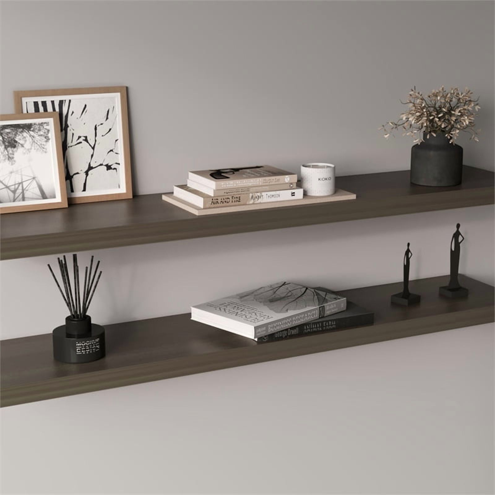 Ecco 47" Wide Floating Shelves Set of 2 Engineered Wood Olive