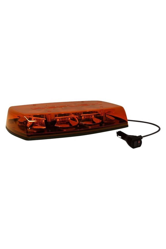 Ecco Elect 5587AMG 8 Head 12-24VDC Magnet Mount Zero Optic Dome Amber Mini Emergency LED Light Bar