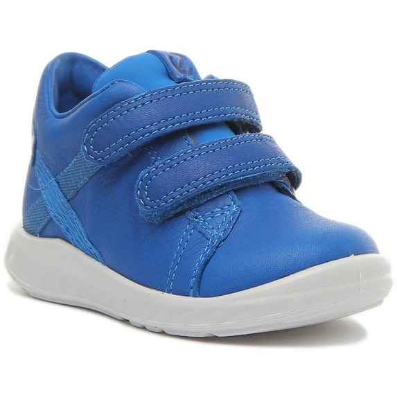 Ecco SP.1 Lite Infant's Leather Sneakers With Two Adjustable Straps In Blue Size 8/8.5