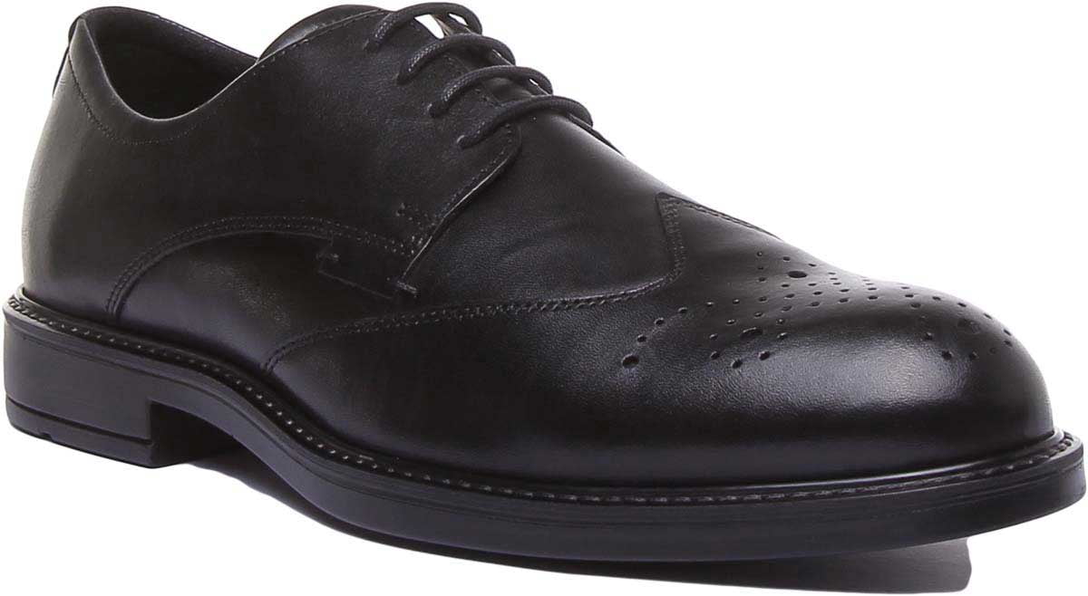 Ecco Vitrus Men's Lace Up Full Grain Leather Brogue Shoes In