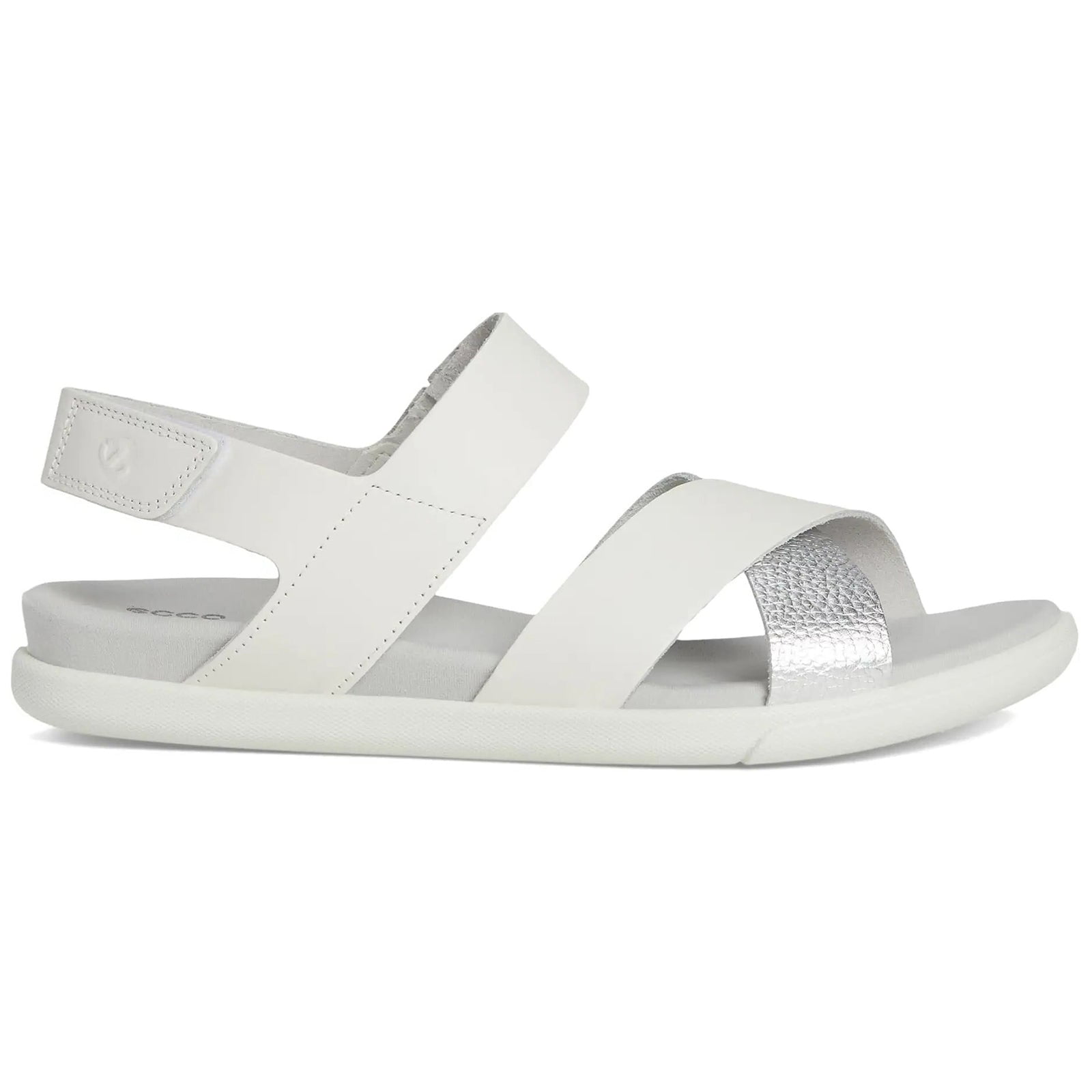 (取寄) エコー レディース サマラ サンダル ECCO women Samara Sandal White/Pure Silver Ecco Womens Samara Full Grain Leather White Pure Silver Sandals 8