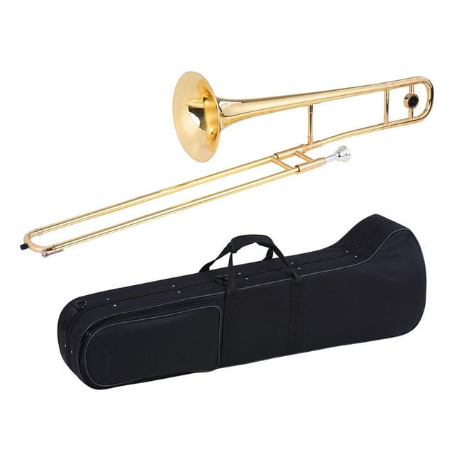 Alto Trombone Brass Gold Lacquer Bb Tone B flat Wind Instrument