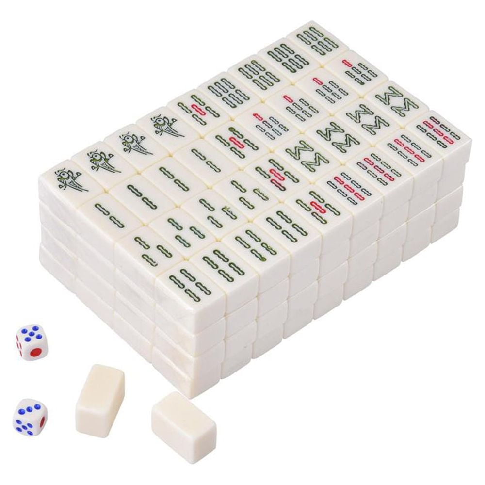 ROWCES Mahjong numerado chinês conjunto 144 peças Mah-Jong conjunto  brinquedo chinês portátil com caixa