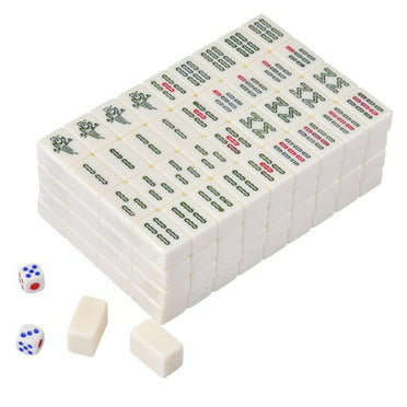 x-Large Numbered Tiles Mahjong Game Set. 144 Lucky Dog Pattern aluminum ...