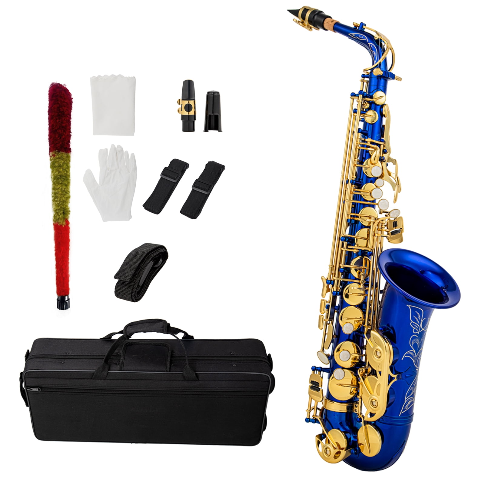 Eb Alto Saxophone E Flat Sax Full Kit Brass Musical Instrument for Students Beginner