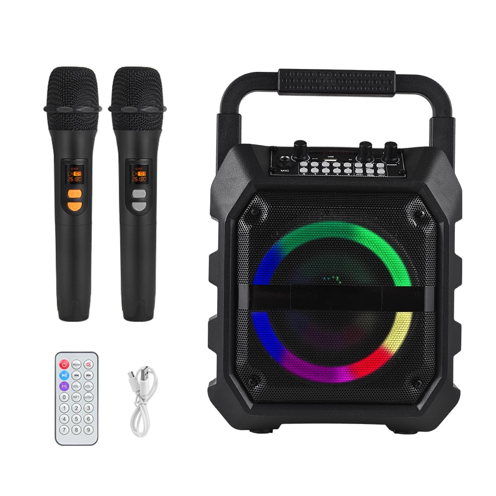 Eccomum Karaoke Machine with 2 Wireless Microphones, Portable Home Speaker System for Adults with RGB Lights for Party