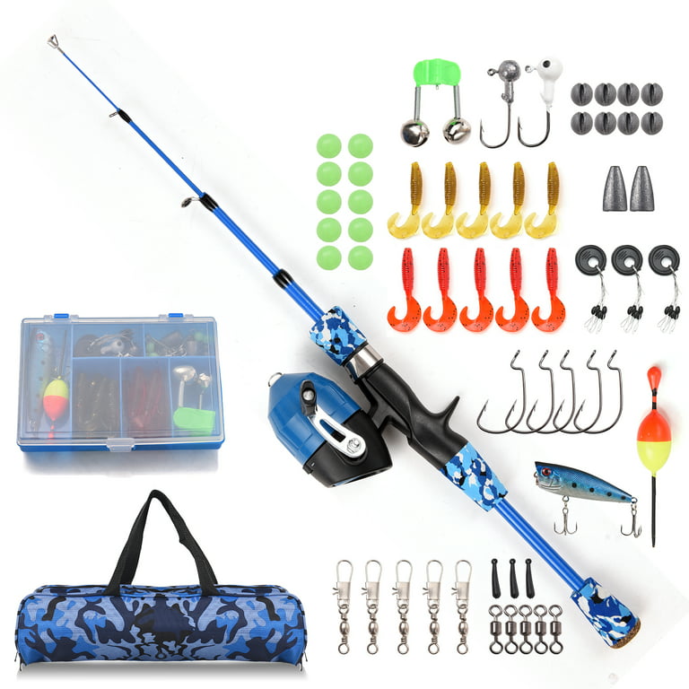 Fishing Rod Reel - Telescopic Kids Fishing Combo Rod and Reel  Portable  Fishing Gear Set with Fishing Carry Bag for Women, Men, Girls, Boys, Teens,  Adults Onlynery : : Sports 