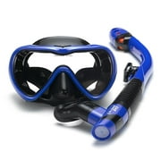 Eccomum Leakproof Snorkel Set, Swimming Snorkeling Goggles Glasses with Easy Breath Dry Snorkel Tube for Snorkeling Swimming Diving