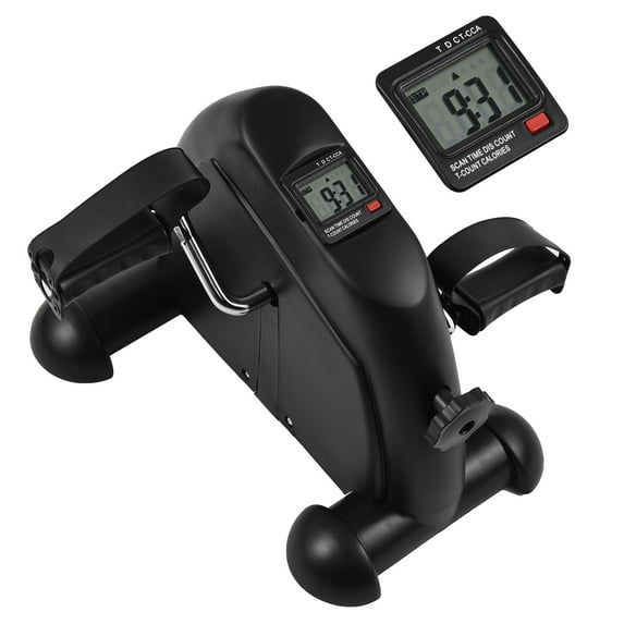 Eccomum Mini Exercise Bike, Under Desk Bike Pedal Exerciser Portable Foot Cycle Arm & Leg Peddler Machine with LCD Screen Displays