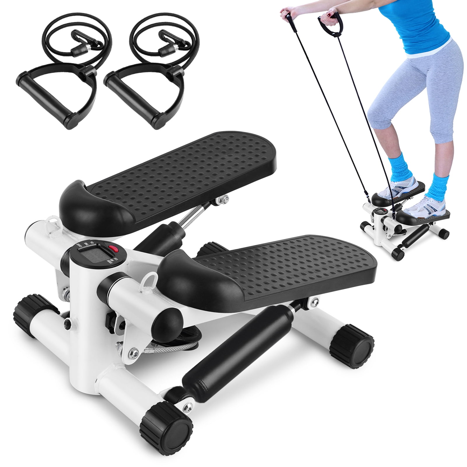 for Exercise, Mini Stepper Machine with Resistance Bands