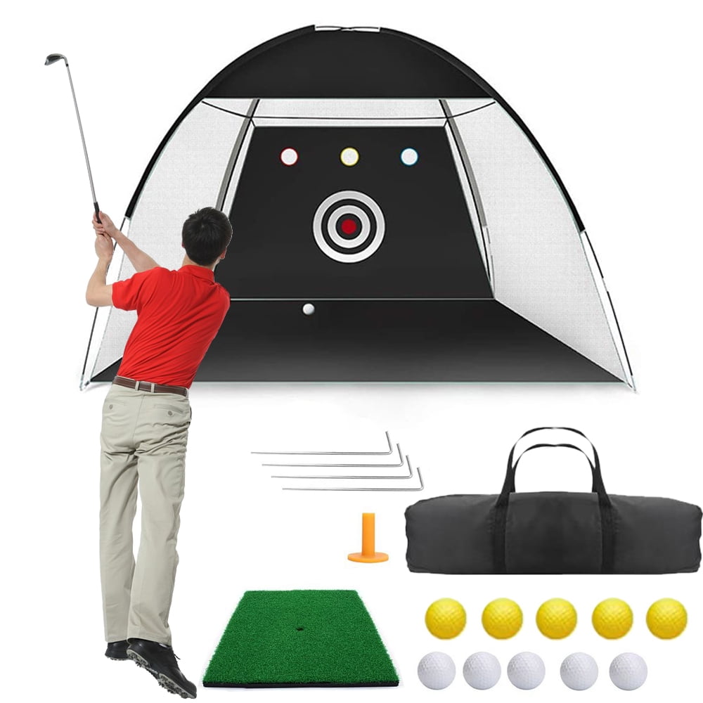 Eccomum Outdoor Golf Practice Net, Golf Net Backyard Driving, Golf Driving Range, Golf Swing Net, Heavy Duty Golf Practice Hitting Net, Quick Setup Golf Net with Carry Bag