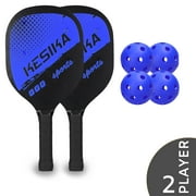 Eccomum Pickleball Paddle Set Pickleball Rackets Ball Set 2 Rackets & 4 Pickleball Balls with Carrying Bag for Men Women