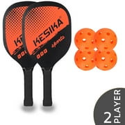 Eccomum Pickleball Paddle Set Pickleball Rackets Ball Set 2 Rackets & 4 Pickleball Balls with Carrying Bag for Men Women