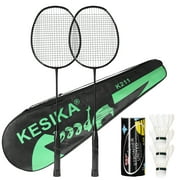 Eccomum Sports Badminton Racquets Set Professional Badminton Rackets Lightweight, 2 Player Badminton Racket Sets for Beginners,Advanced Players