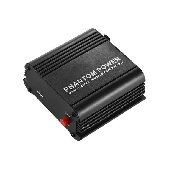 Ultra-compact Microphone +48V Phantom Power Supply with XLR Input & Output for Condenser Microphone Studio Music Recording
