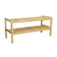 thumbnail image 1 of Eccostyle 2 Tier Slatted Stackable Solid Bamboo Shoe Rack - Natural, 1 of 7