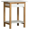 thumbnail image 1 of Eccostyle 2-Tier Solid Bamboo Frame 1-Drawer End Table - White, 1 of 6