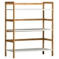 thumbnail image 1 of Eccostyle 3-Tier Bamboo Frame Stackable Bookshelf - White, 1 of 7