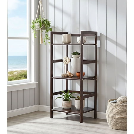 Fairway Avenue Home 3-Tier Bamboo Frame Stackable Narrow Tower Book Shelf - Espresso