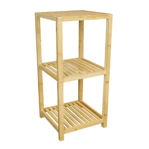 Eccostyle 3 Tier Solid Bamboo Slatted Shelf - Natural