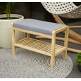 thumbnail image 1 of Eccostyle Bamboo Padded Bench in Natural, 1 of 6