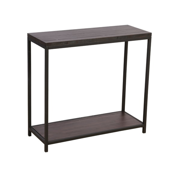 Eccostyle Rustic Bamboo Steel Entryway Table, Brown Matte