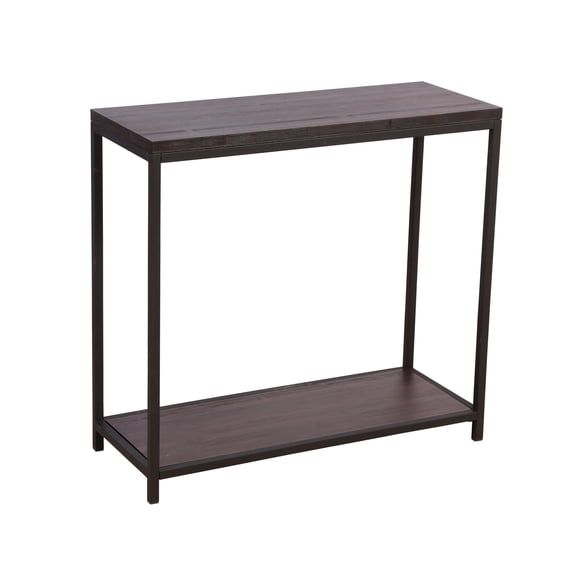 Eccostyle Rustic Bamboo Steel Entryway Table, Brown Matte