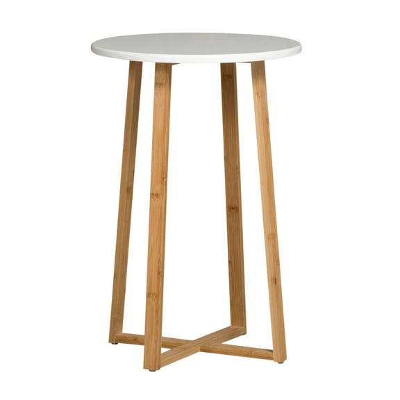 Eccostyle Solid Bamboo Frame Round Plant Table - White
