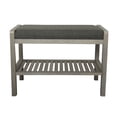 thumbnail image 1 of Fairway Avenue Home Bamboo Padded Bench with Slatted Shelf - Brushed Gray, 1 of 7