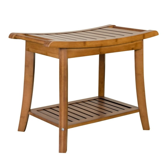 Eccostyle Solid Bamboo Spa Style Bench - Caramel