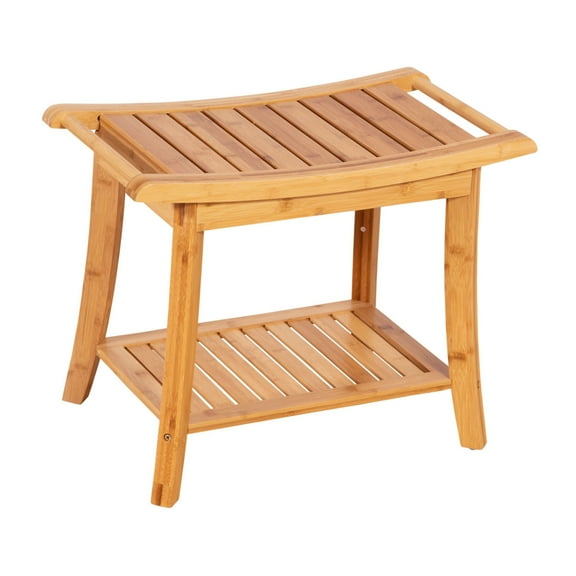Eccostyle Solid Bamboo Spa Style Bench - Natural