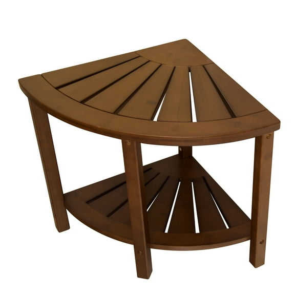 Eccostyle Solid Bamboo Spa Style Corner Bench - Caramel