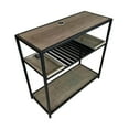 thumbnail image 1 of Eccostyle Solid Bamboo & Steel Frame Console Table W Wireless USB Charger - Brushed Gray, 1 of 5
