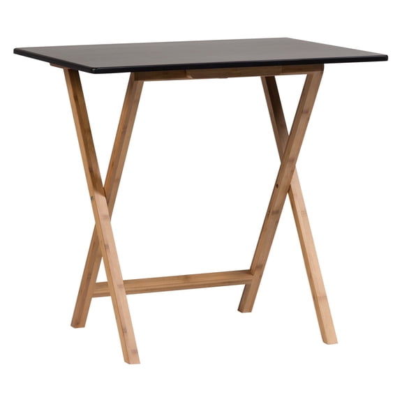 Eccostyle by CCL Bamboo Frame Folding Space Saving Desk in Black with Matte Finish