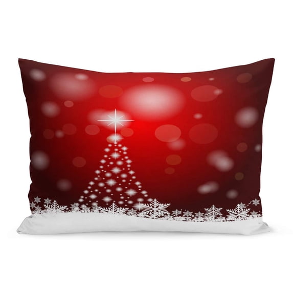 Eccot Celebrate Colorful Abstract Christmas Tree Red Beautiful Celebration Cold Pillowcase Pillow Cover Cushion Case 20x30 inch
