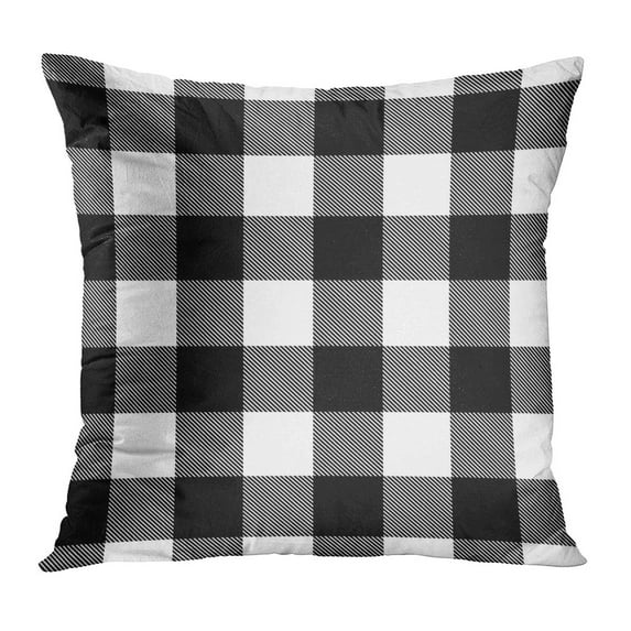 Eccot Gray Grey Classical Black and White Checkered Retro Pattern Plaid Rectangle Abstract Beautiful Checked Pillowcase Pillow Cover Cushion Case 18x18 inch