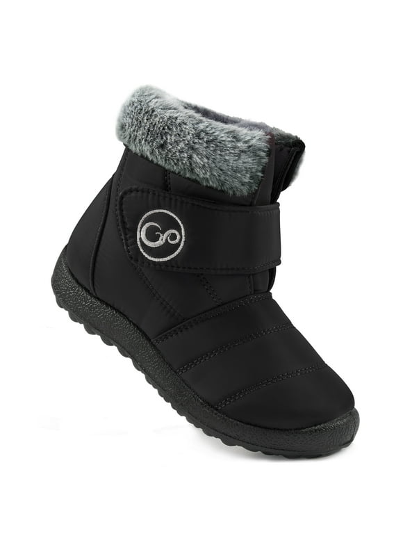 Boys Girls Winter Snow Boots Faux Fur Lined Toddler Shoes