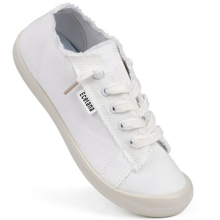Ecetana Womens Casual Walking Sneakers Slip-on Canvas Shoes