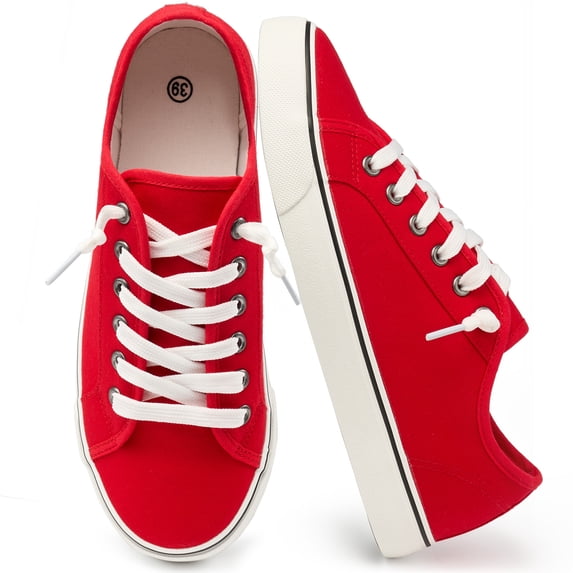 Ecetana Canvas Shoes for Women Slip on Casual Low Top Sneakers Womens Tennis Shoes