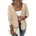 thumbnail image 1 of Ecetana Cardigans for Women Hooded Sweater Long Sleeve Zipper Knit Coat with Pockets,Female, 1 of 6