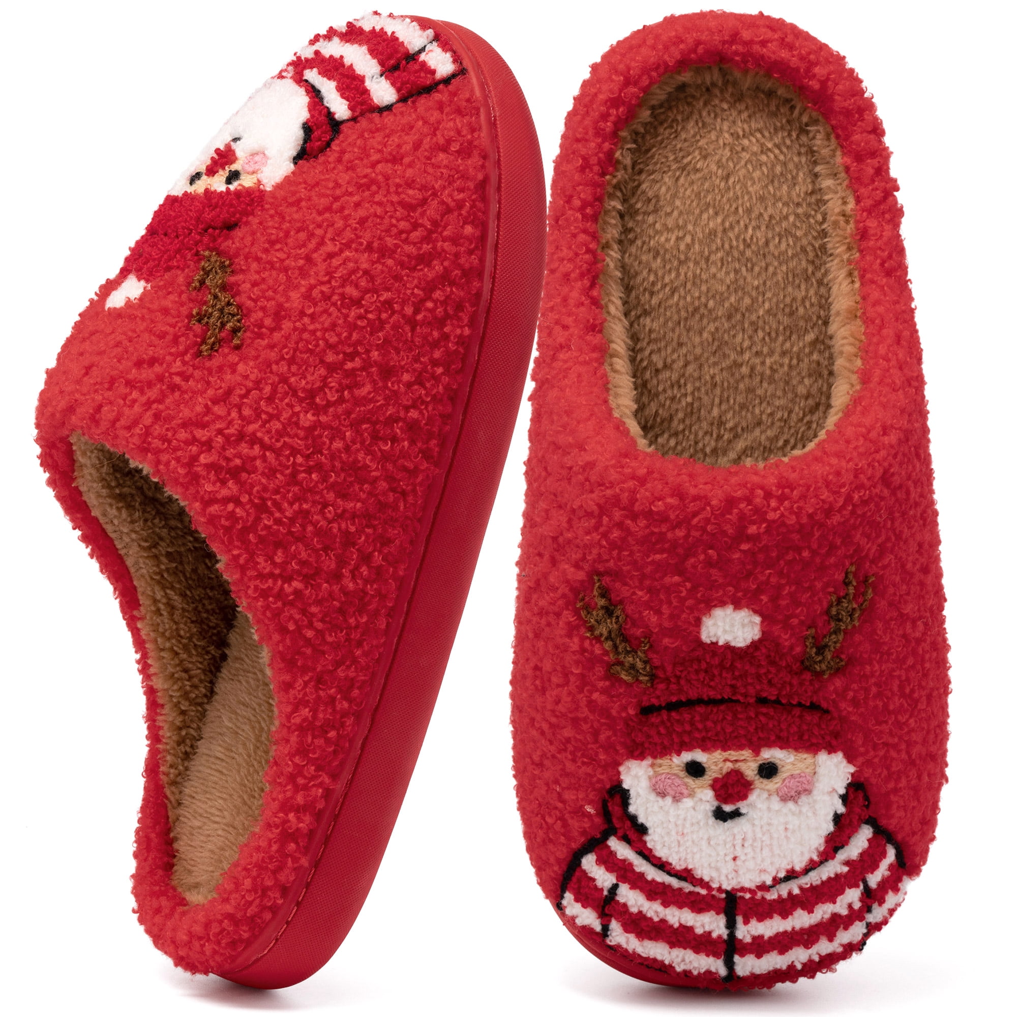 Ecetana Christmas House Slippers for Women Men Holiday Indoor