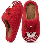 ECETANA Christmas House Slippers for Women Men Holiday Indoor Bedroom Warm Cozy Fluffy Slippers