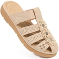 thumbnail image 1 of Ecetana Clogs for Women Comfortable Dressy Closed Toe Flat Sandals Summer Flower Adjustable Slip On Mules shoes, 1 of 6