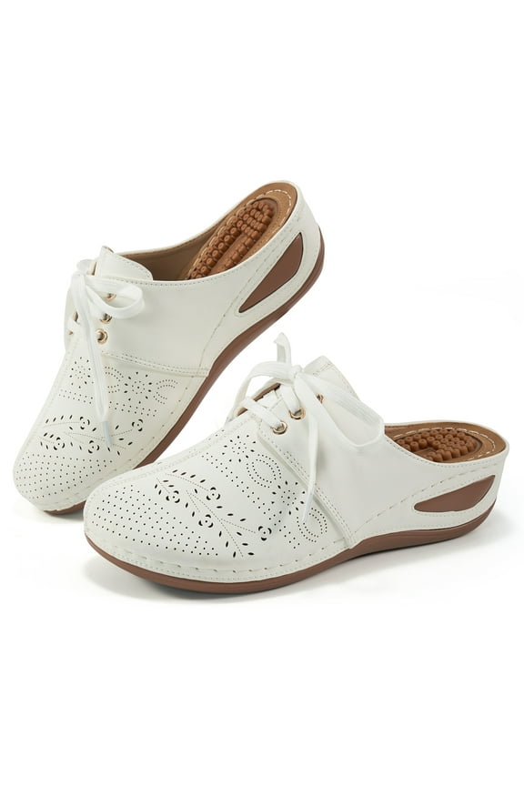 Clogs for Women Wedge Sandals Comfort Breathable Closed Toe Sandals with Massage