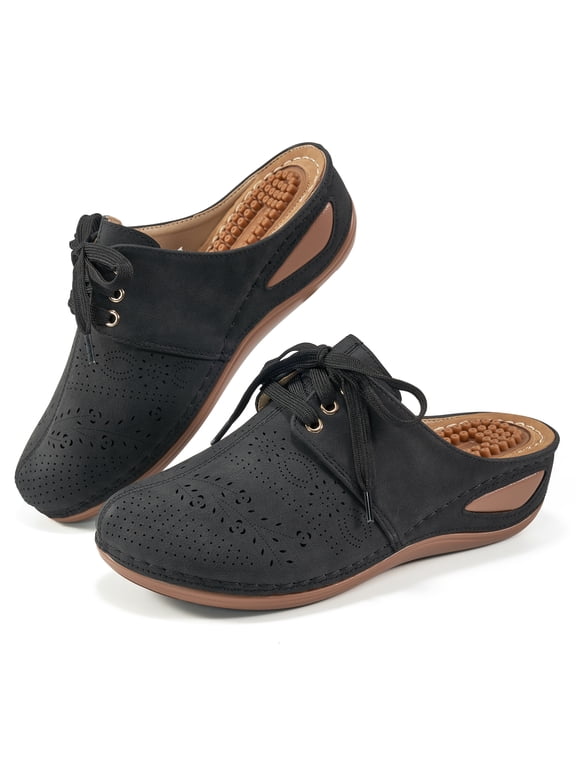 Clogs for Women Wedge Sandals Comfort Breathable Closed Toe Sandals with Massage