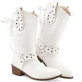 thumbnail image 1 of Ecetana Cowboy Boots for Women Western Booties Comfort Riding Rivet Mid Calf Boots, 1 of 7